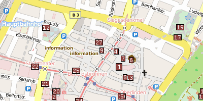 Stadtplan Haus zum Walfisch Freiburg