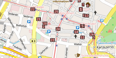 Stadtplan Martinstor Freiburg