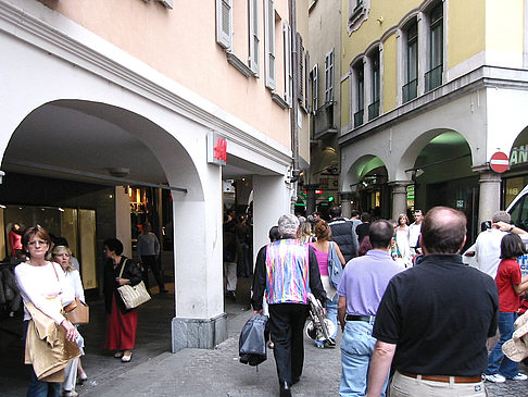 Einkaufstraße in Lugano Fotos